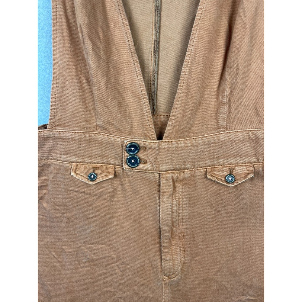 Anthropologie Pilcro Jumpsuit Womens 29 Deep V Sleeveless Boho Overalls Wide Leg - Picture 3 of 14
